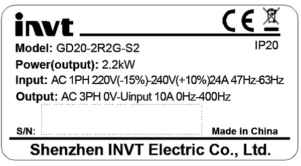 invt inverter gd20 nameplate 2